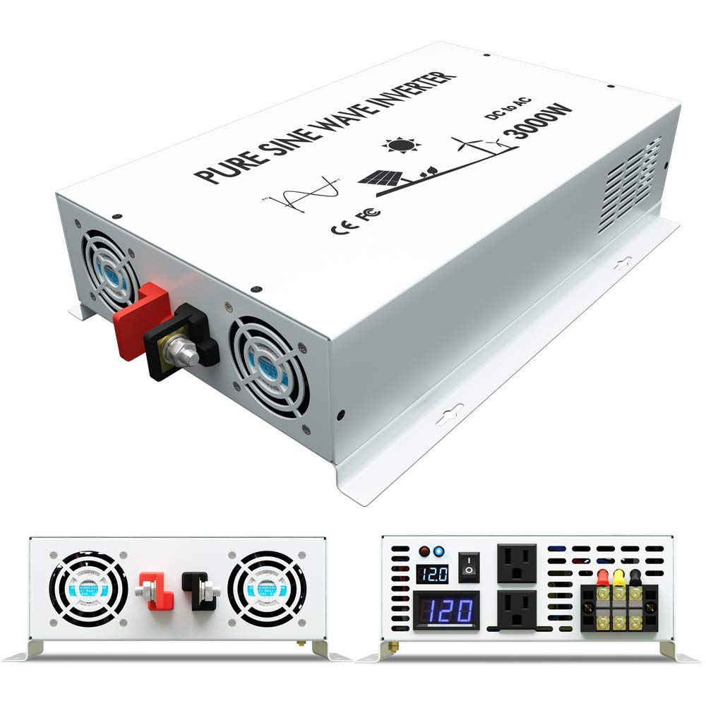 نقية شرط لموجة العاكس الطاقة 3 - مراجعة Inverter Pure Sine Wave 60Hz 120V 3000W وسعره