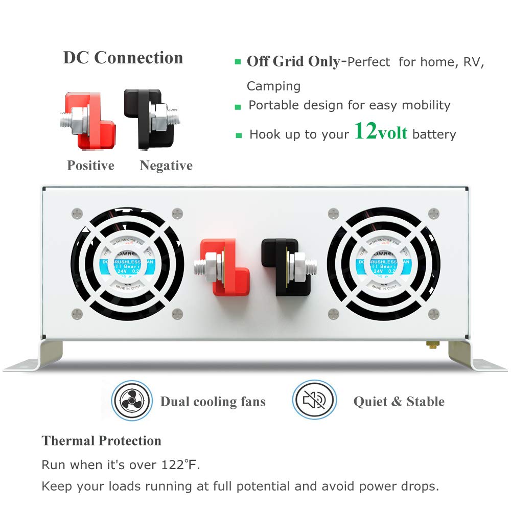 نقية شرط لموجة العاكس الطاقة 3 - مراجعة Inverter Pure Sine Wave 60Hz 120V 3000W وسعره